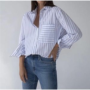 AYR Lilac Striped Button Down Shirt